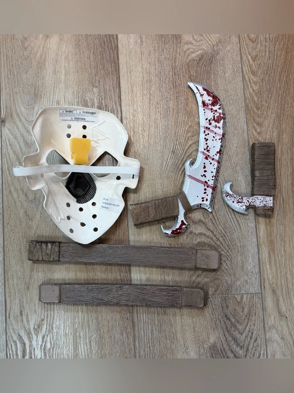 Kids Bloody Face-Off Hockey Halloween Costume - Size Medium (8-10), EUC UNISEX